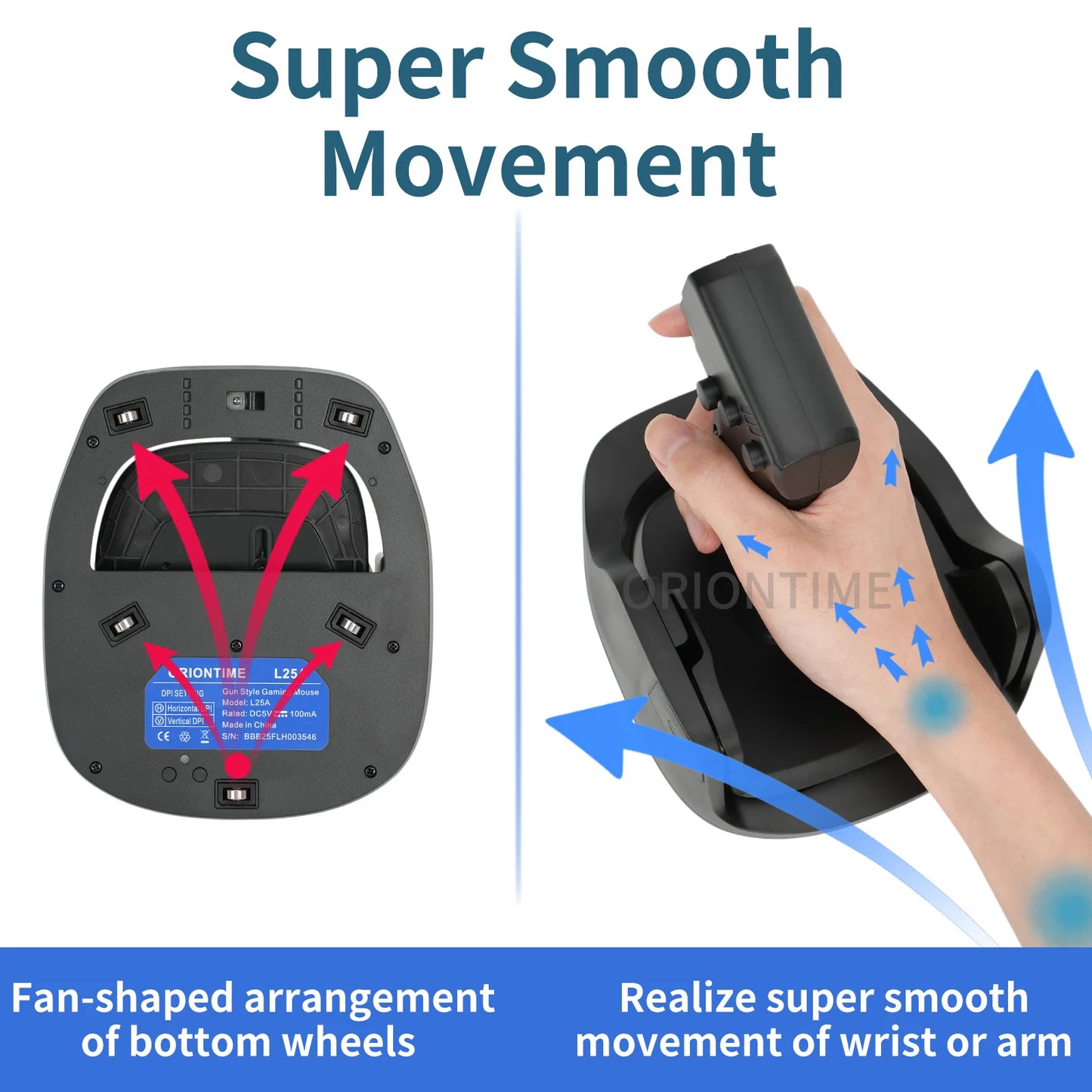 OrionTime L25A Gun Mouse FPS Game Pistol Handle Grip Wired Peripherals Pc Custom Gamer Accessories Shooting Mice